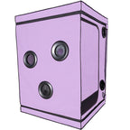 Cabine de jeu immersive violette avec serrage et LED — vue principale