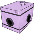 Cabine de contention violette avec lumière LED — vue principale