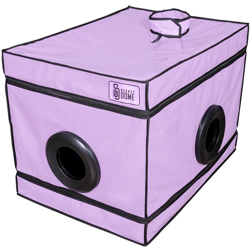 Cabine de contention violette avec lumière LED — vue principale