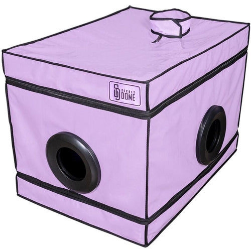 Cabine de contention violette avec lumière LED — vue principale