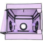 Cabine de contention violette avec lumière LED — détail produit