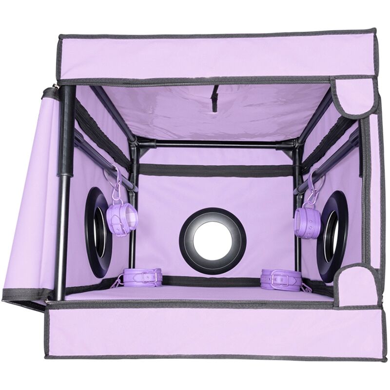 Cabine de contention violette avec lumière LED — détail produit