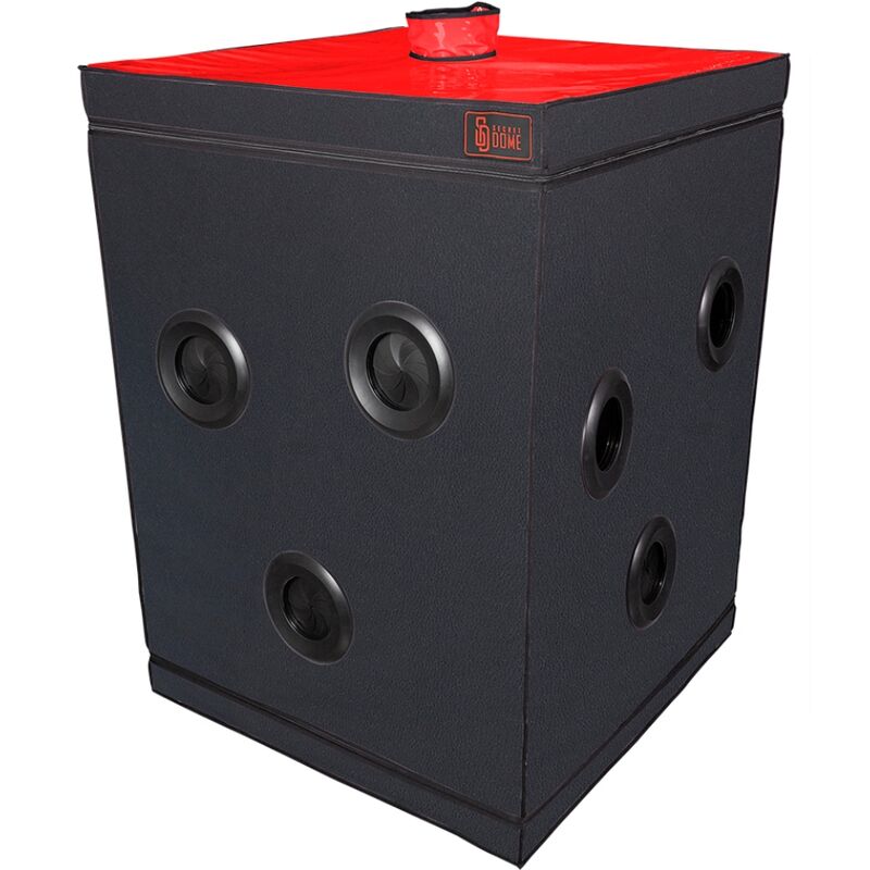 Grande cabine de jeu noir et rouge avec serrage et LED — vue principale