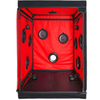 Grande cabine de jeu noir et rouge avec serrage et LED — vue galerie 11