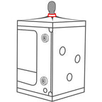 Grande cabine de jeu noir et rouge avec serrage et LED — détail base