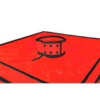 Cabine de jeu noir et rouge avec pinces et menottes — emballage produit