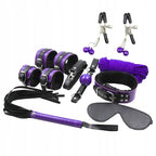 Coffret bondage complet huit pièces violet et noir — vue principale