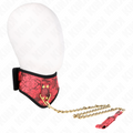 Collier large de soumission à détail dentelle avec laisse — vue principale