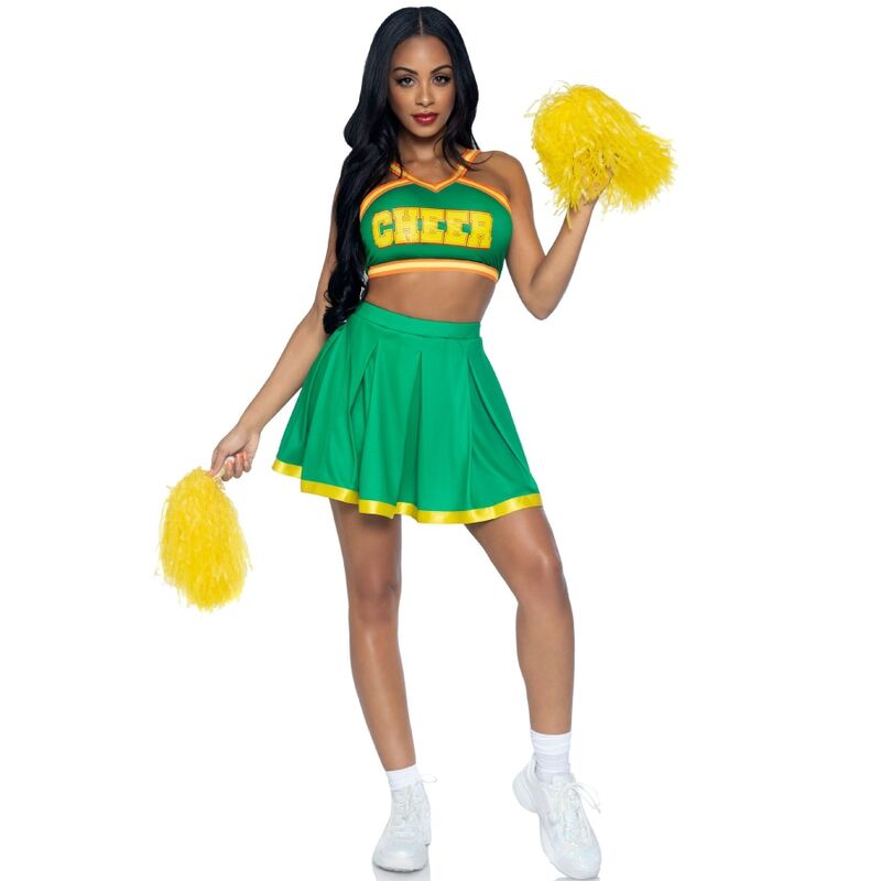 Costume pom-pom girl crop top et jupe plissée — vue principale