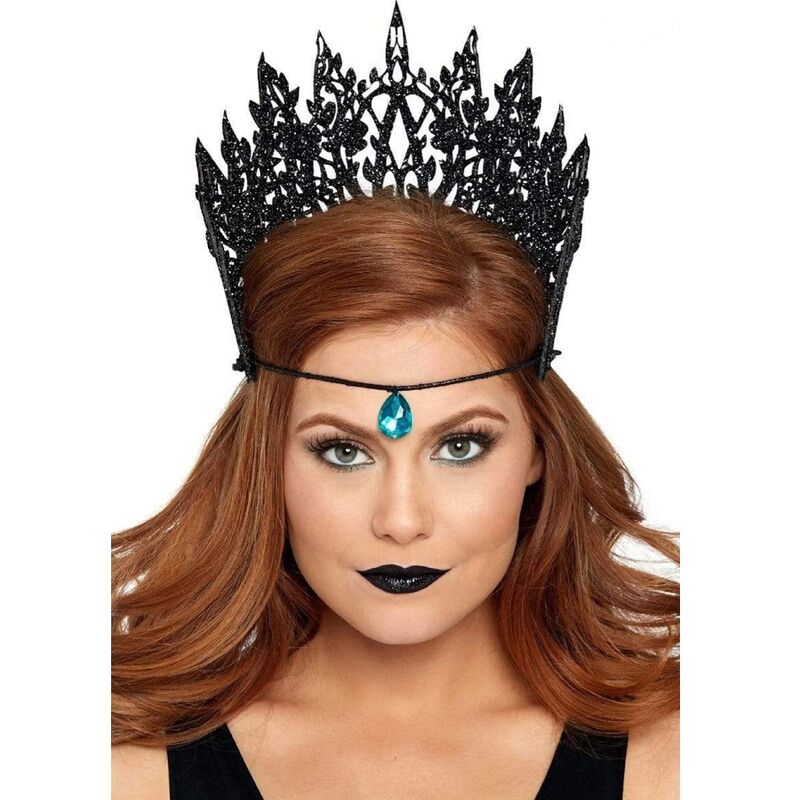 Couronne noire à paillettes et bijoux — vue principale
