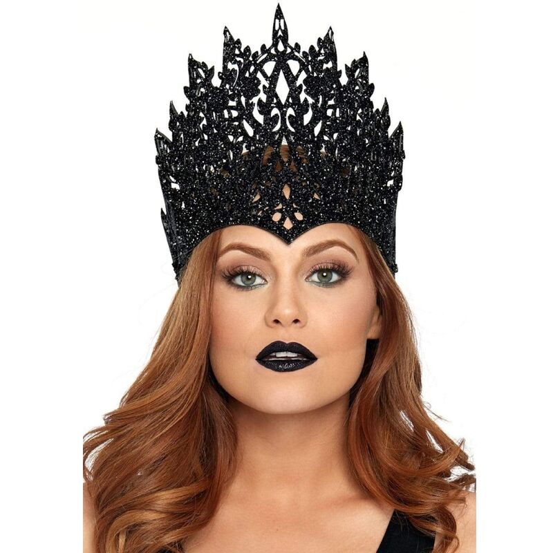 Couronne noire à paillettes et bijoux — détail produit
