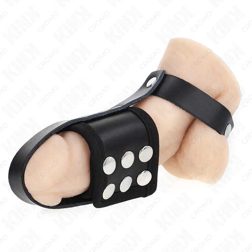 Anneau pénien en cuir avec sangle réglable — détail produit