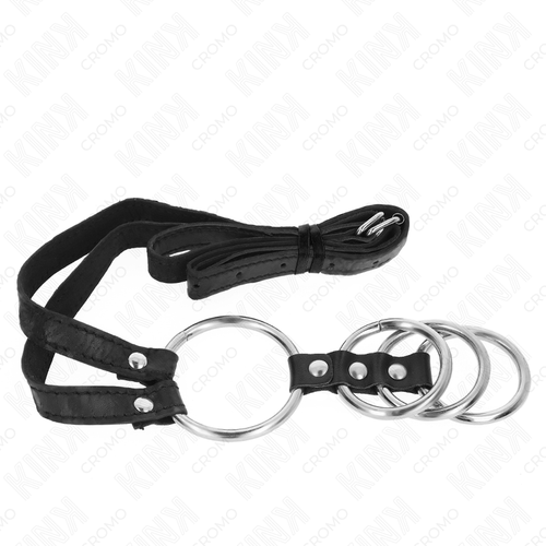 Anneaux pénien métal avec ceinture cuir — vue de dos