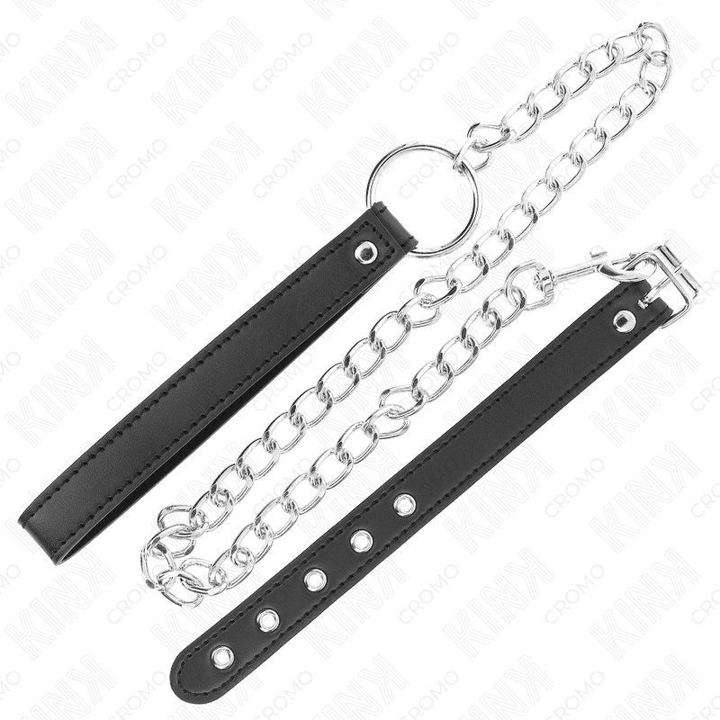 Anneau pénis en cuir avec chaîne et sangle en cuir — vue de dos