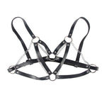 Ceinture bondage punk à boucle métal noire — vue de dos