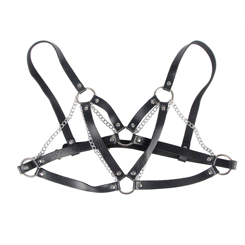Ceinture bondage punk à boucle métal noire — vue de dos
