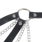 Ceinture bondage punk à boucle métal noire — détail texture surface