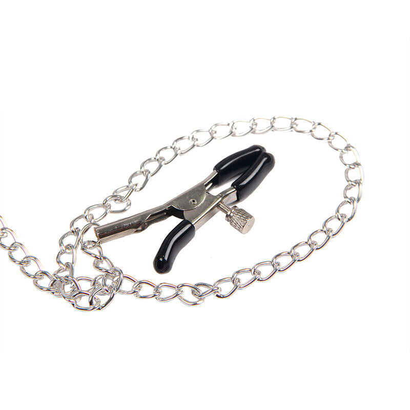 Pinces à seins en cuir style bondage noires — détail produit