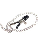 Pinces à seins en cuir style bondage noires — détail produit
