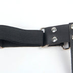 Jarretelle punk en cuir ajustable noire — comparatif dimensionnel