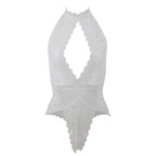 Body dentelle blanche féminin et délicat — détail texture surface