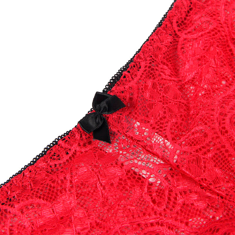Ensemble nuisette en soie et dentelle avec culotte — comparatif dimensionnel 4