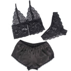 Ensemble nuisette en soie et dentelle avec culotte — vue principale 2