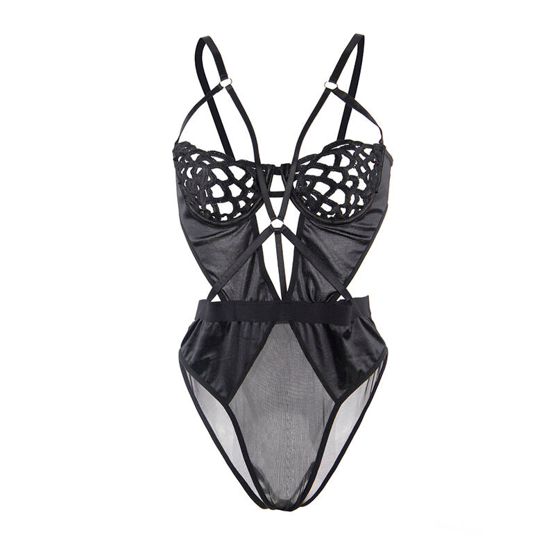 Body sexy en dentelle noire — détail texture surface