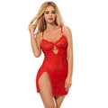 Babydoll dentelle rouge à bretelles réglables — vue principale