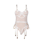 subblime 954291 body avec chaines porte jarretelles blanc l xl