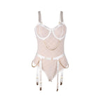 subblime 954291 body avec chaines porte jarretelles blanc l xl