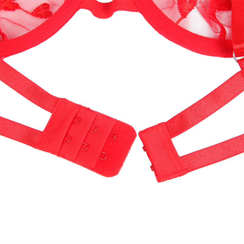 Ensemble dentelle imprimé cœur avec porte-jarretelles — comparatif dimensionnel