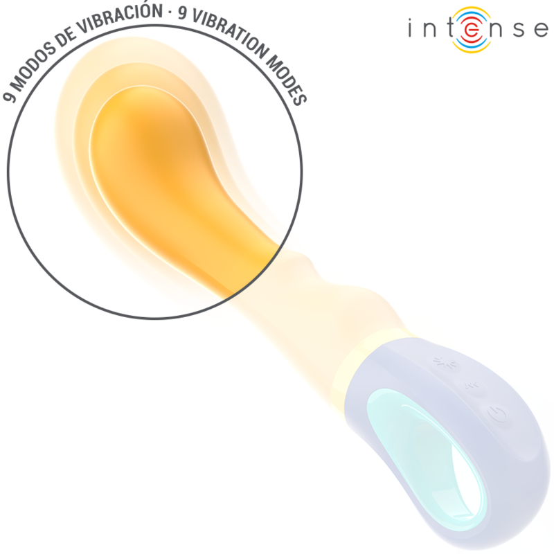 Vibromasseur point G jaune en silicone — vue de profil