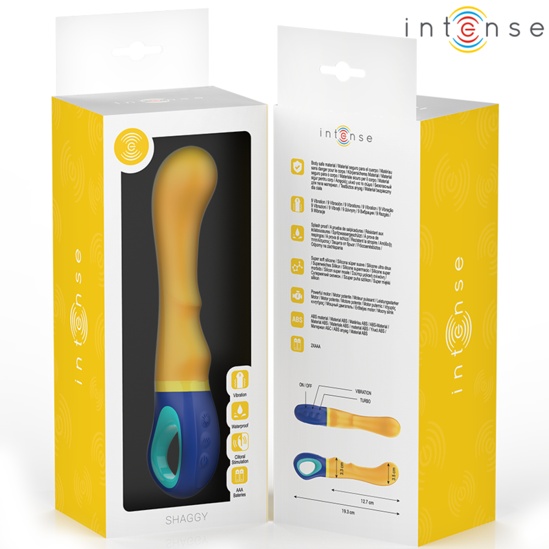 Vibromasseur point G jaune en silicone — vue rapprochée