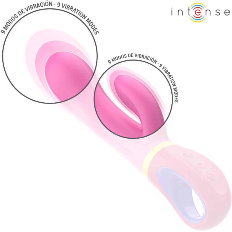 Vibromasseur rabbit rose double stimulation — vue de profil
