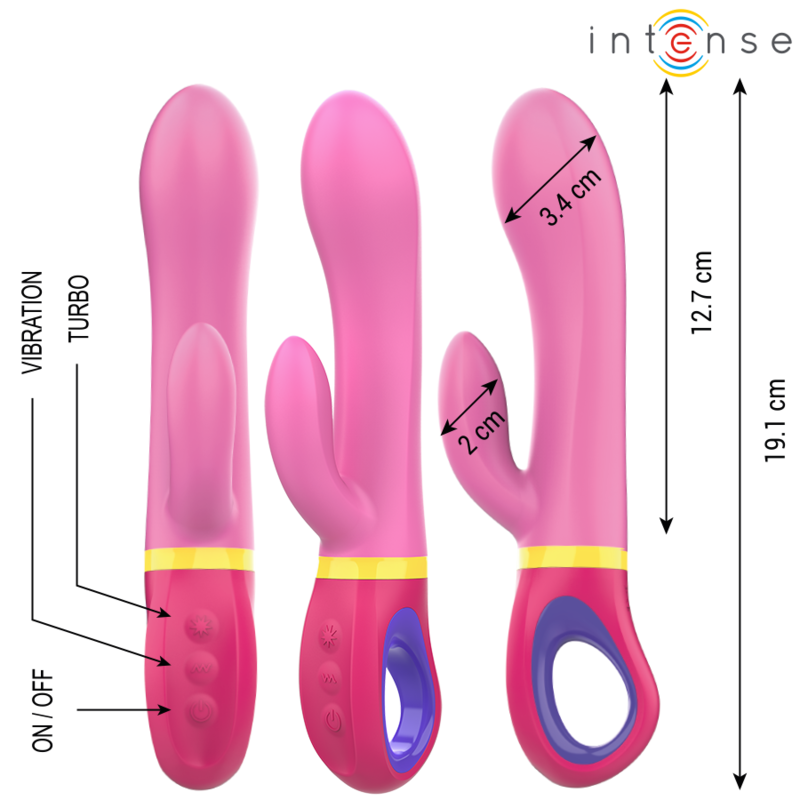 Vibromasseur rabbit rose double stimulation — détail produit