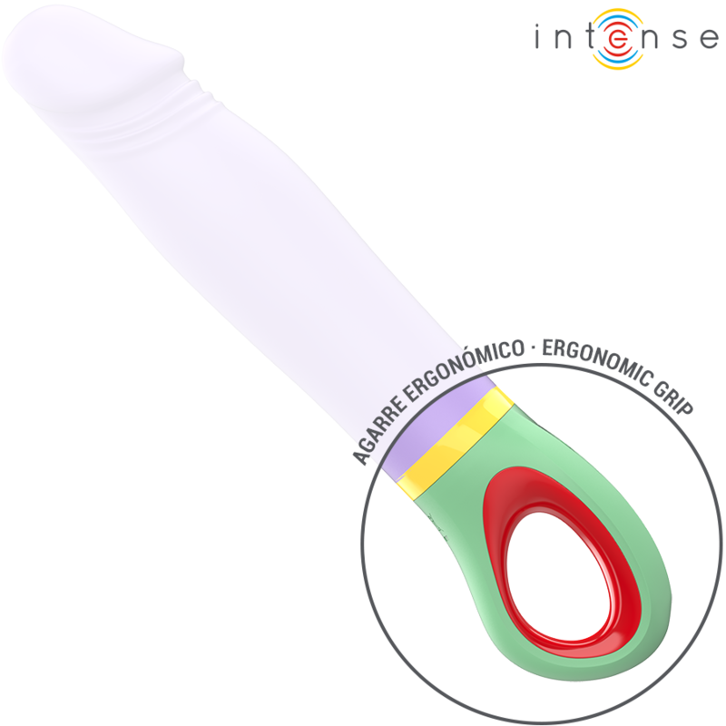 Vibromasseur classique violet en silicone — vue de dos