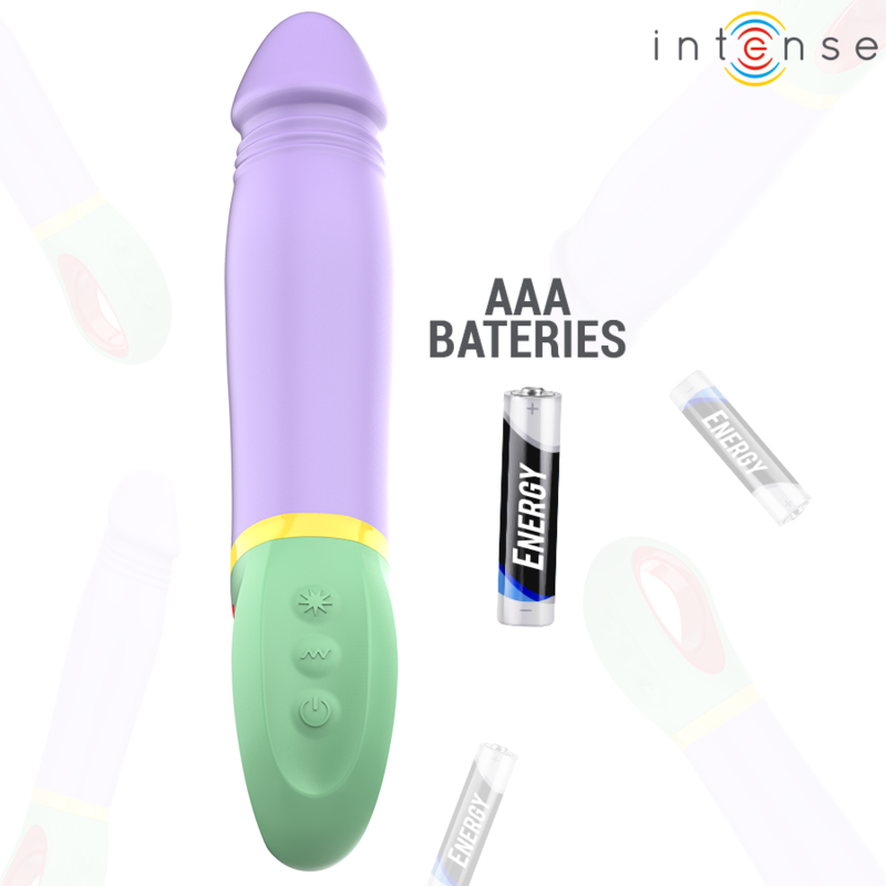 Vibromasseur classique violet en silicone — détail texture surface
