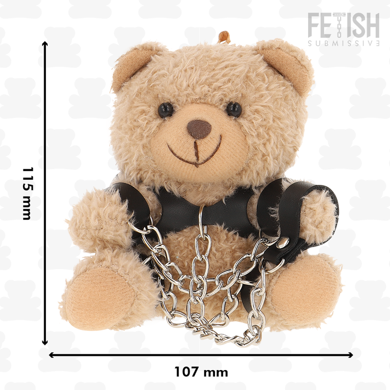 Ours en peluche style fétiche harnais cuir Yogi — vue de dos