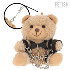 Ours en peluche style fétiche harnais cuir Yogi — détail produit