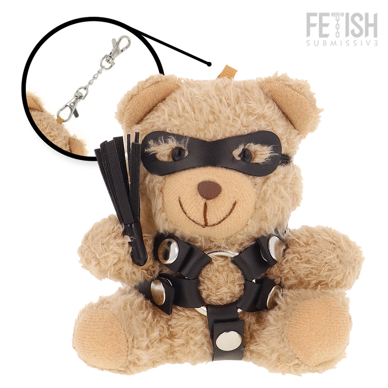 Nounours de collection look bondage cuir Ted — détail produit
