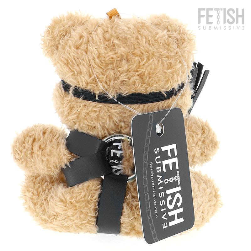Nounours de collection look bondage cuir Ted — vue de profil