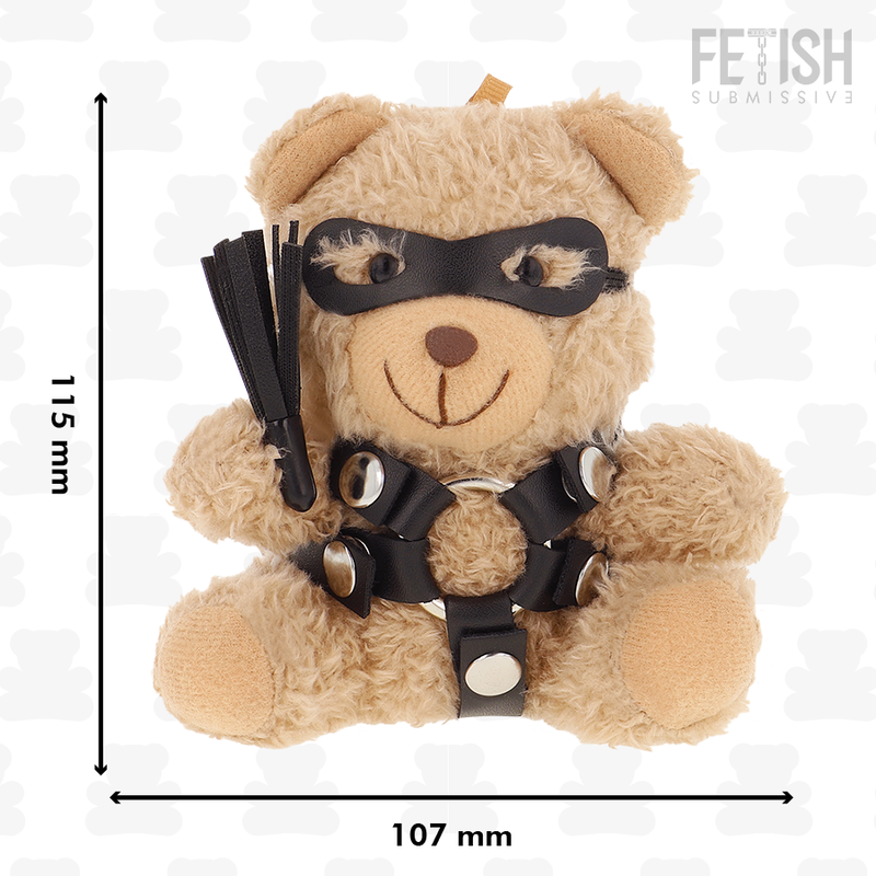 Nounours de collection look bondage cuir Ted — vue de dos