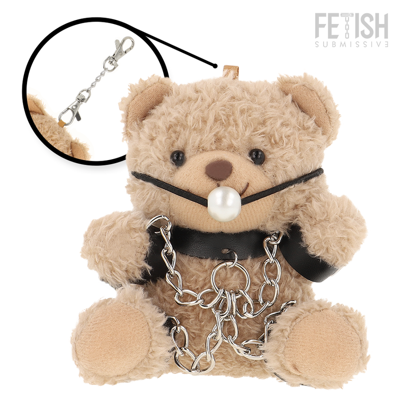 Ours en peluche fétiche en cuir Fozzie — détail produit