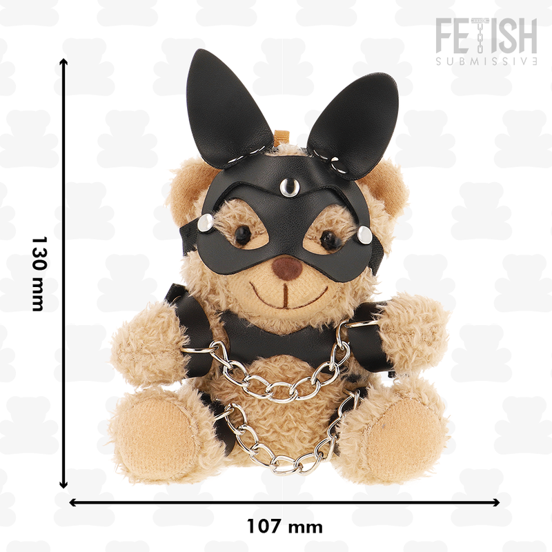 Porte-clés ours en peluche style fétiche Mishka — détail texture surface