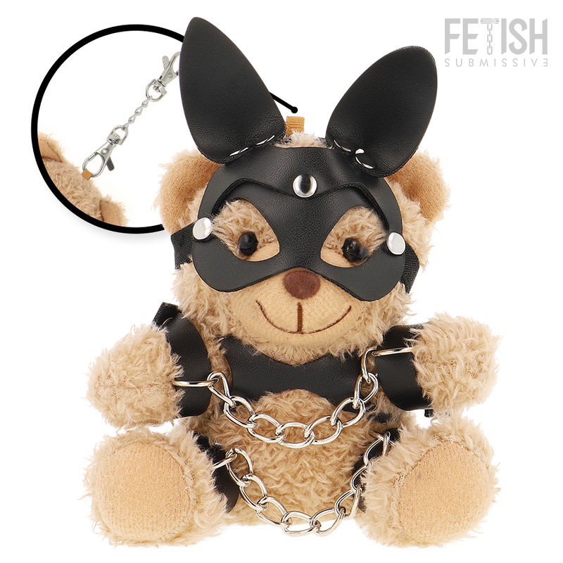 Porte-clés ours en peluche style fétiche Mishka — détail produit