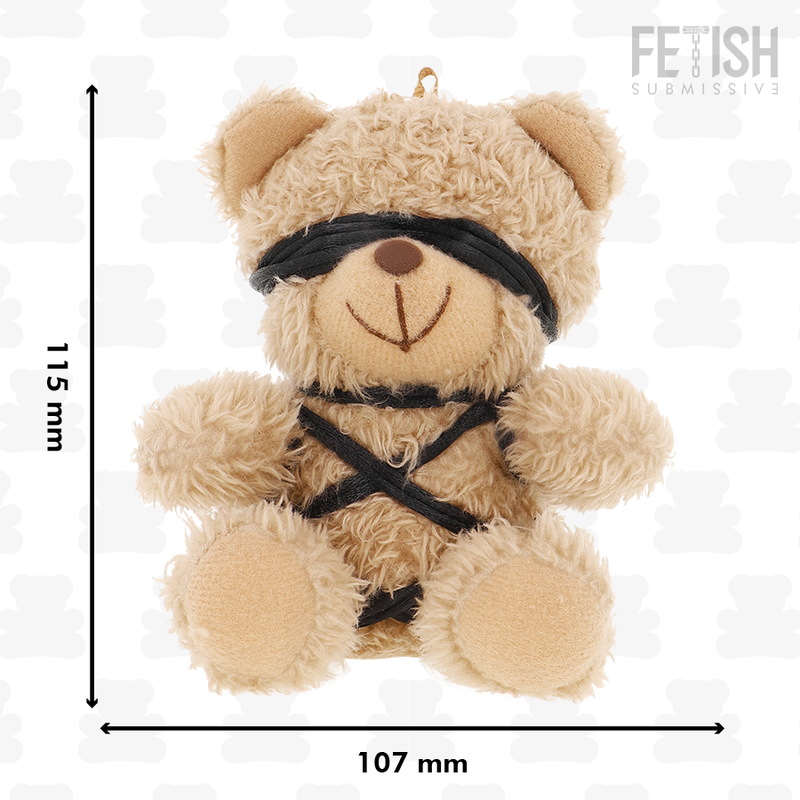 Peluche de collection harnais cuir Winnie — détail texture surface