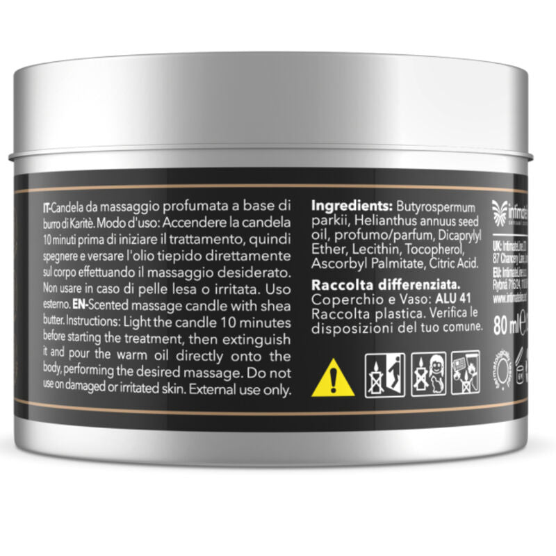 Bougie de massage senteur chocolat au karité — vue de profil