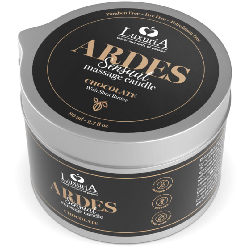 Bougie de massage senteur chocolat au karité — vue de dos