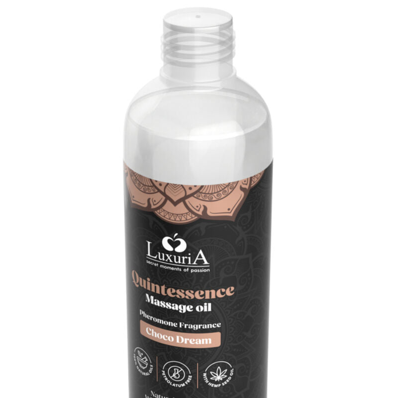 Huile de massage senteur chocolat aux huiles végétales — détail produit